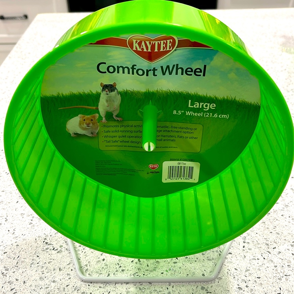 NWT KAYTEE HAMSTER GERBIL PET WHEEL 8.5 INCH GREEN TAIL-SAFE DESIGN EXERCISE TOY